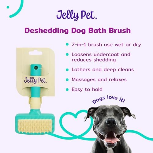 JELLY PET Deshedding Dog Bath Brush Scrubber - Image 8