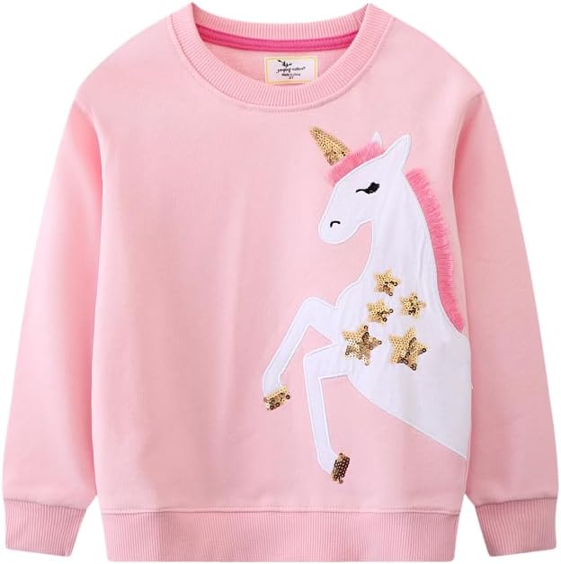Toddler Baby Girls Cotton Sweater, Long Sleeve Crewneck Sweatshirt Pullover by Unknown