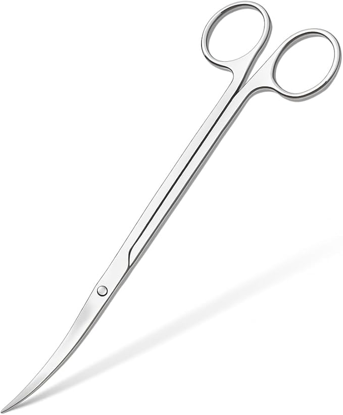 Mandala Crafts 10 Inches Silver Stainless Steel Curved Aquarium Scissors by MandalaCrafts