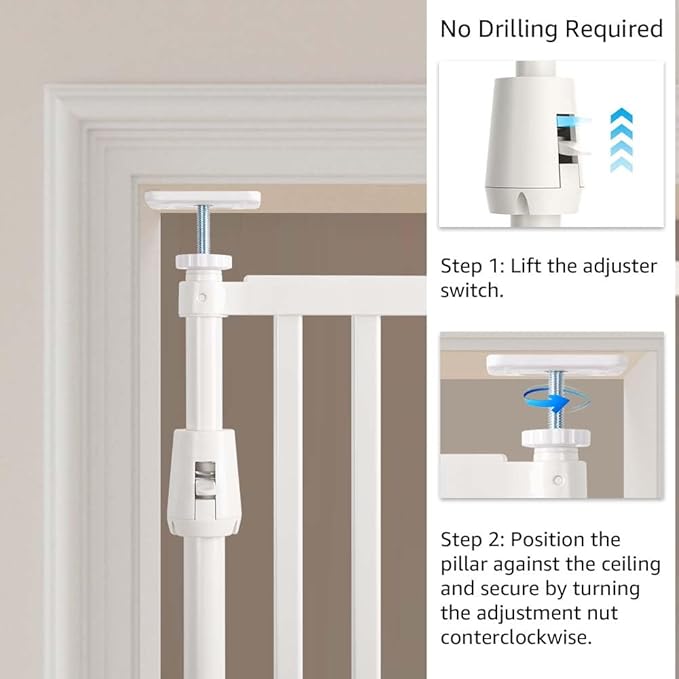 unipaws 75" High Extra Tall Cat Gate, Auto Closing and No Drilling Safety Gate - Image 4
