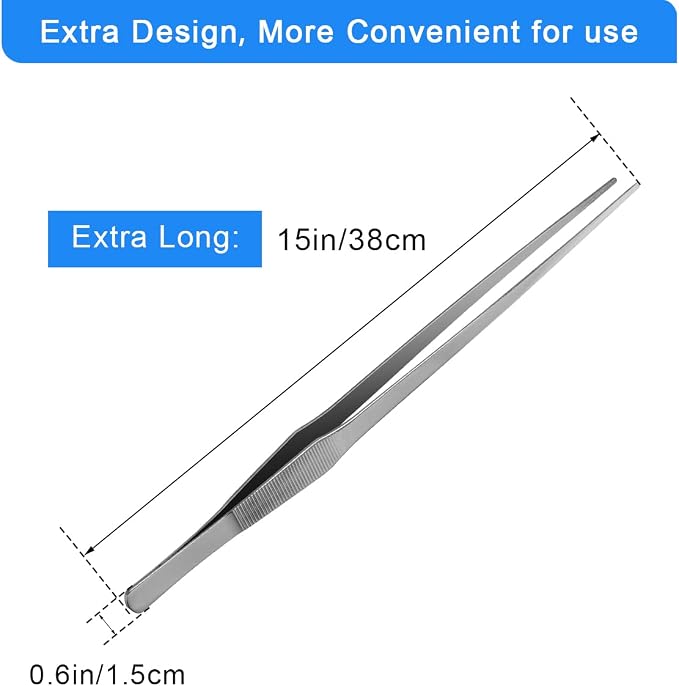 Aquarium Tweezers Extra Long 15 inches, Luxiv Stainless Steel Straight and - Image 2