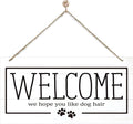 Welcome Sign for Front Door, Welcome Decor Wooden Hanging Sign for Dog Lover by corner+wind