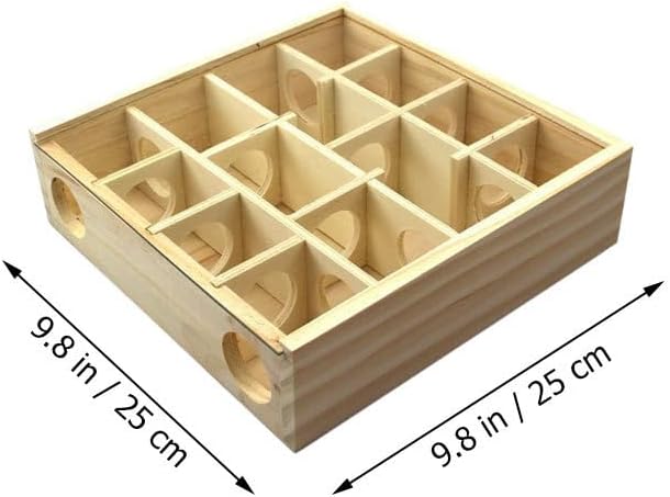 Wooden Hamster Maze Toy Multi-Grid Maze Household Hamster Hideaway Toy Small - Image 7