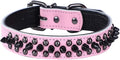 Spiked Studded Dog Collar, Genuine Leather Dog Collar, Adjustable Pet Collars by Unknown