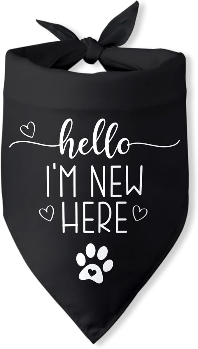 Hello I'm New Here Dog Bandana New Puppy Announcement Gift by PwrlveiutforYou