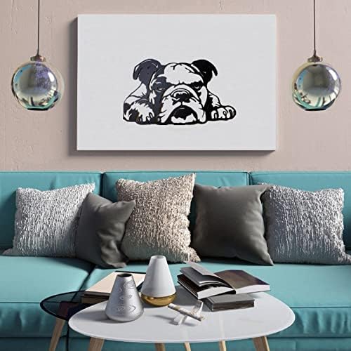 PHJYMXZSNA Black 3D Dog Head Decor Metal Bulldog Wall Sculpture Unique Modern - Image 2