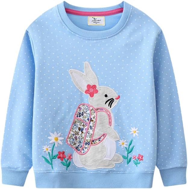 Toddler Baby Girls Cotton Sweater, Long Sleeve Crewneck Sweatshirt Pullover by Unknown
