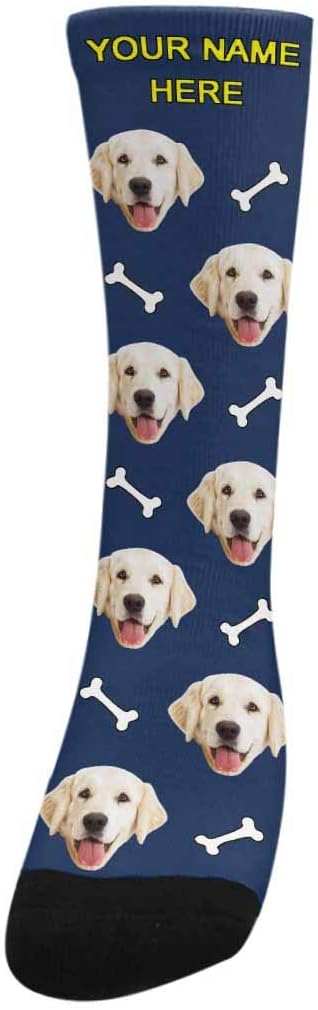 MyPupSocks Custom Personalized Photo Pet Face Socks, Cat and Dog Tracks Paws - Image 3