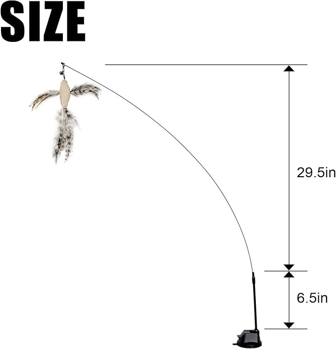 TTcat Cat Feather Toys Suction Cup, 2 Cat Wands, Interactive Toys - Image 2