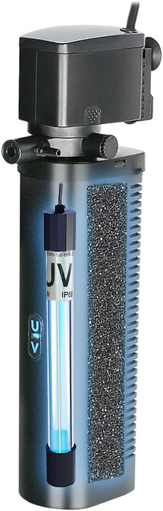 COOSPIDER Aquarium Filter 200GPH U-V Fish Tank Green Clean Machine by Coospider