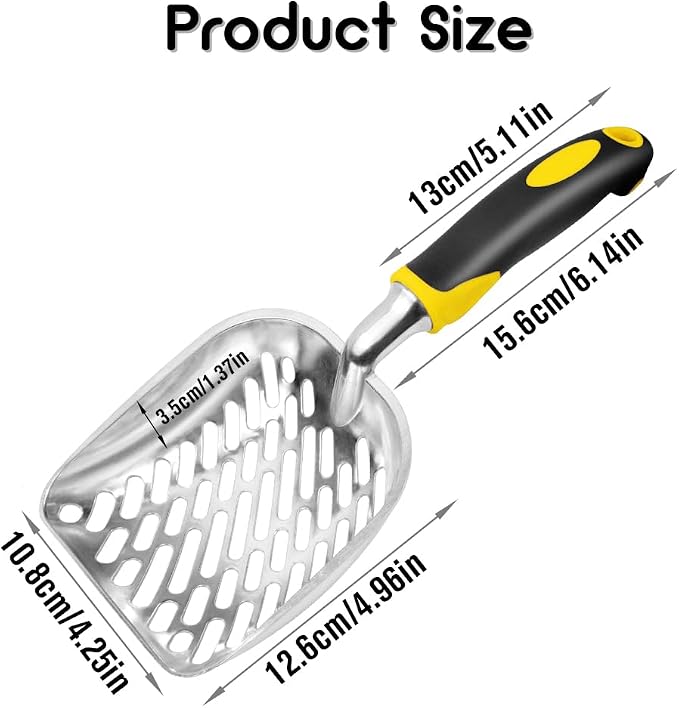 Cat Litter Scoop-Metal Cat Scooper-Long Handle Scoop, Cat Scooper-Poop - Image 2