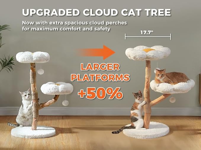 Wood Flower Cat Tree, Modern Cat Tower - Image 3
