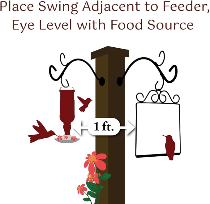 Pop's Birding Hummingbird Swing, USA Made Original Charm Humming Bird Swing - Image 6
