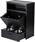 New Age Pet ECOFLEX Brea Dog Food Pantry in Black, Two 32 oz Bowls, Moisture by NewAgePet