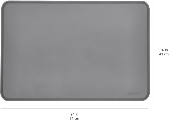 Amazon Basics Waterproof Anti-Slip Silicone Pet Food and Water Bowl Mat - Image 4