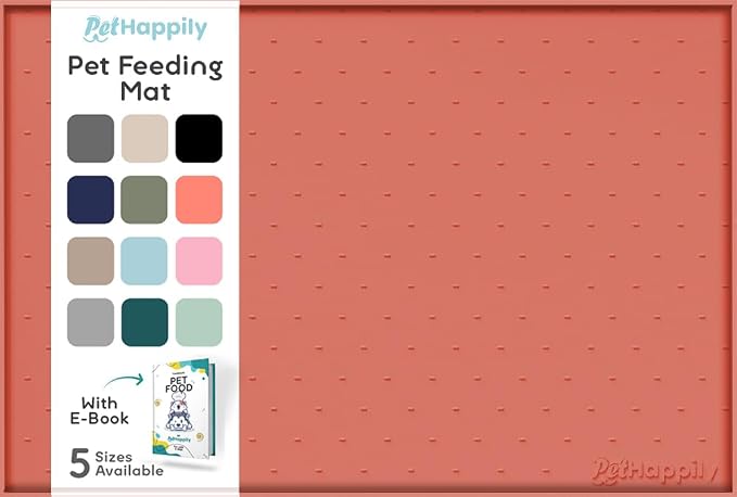 Dog Food Mat - 24x15 Raised Edges Dogs Mat by PETHAPPILY