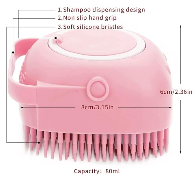 Pet Bath Massage Brush Puppy Dog Cat Grooming Cleaning Soft - Image 5