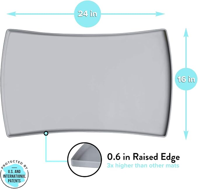 CatGuru Cat Food Mat, Small & Large Pet Food Mat, 100% Waterproof Cat Placemat - Image 2