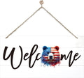Welcome Sign for Front Door, Welcome Decor Wooden Hanging Sign for Wall Decor by corner+wind