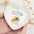 Gossby Custom Pet Portrait Watercolor Heart Ring Dish by Gossby