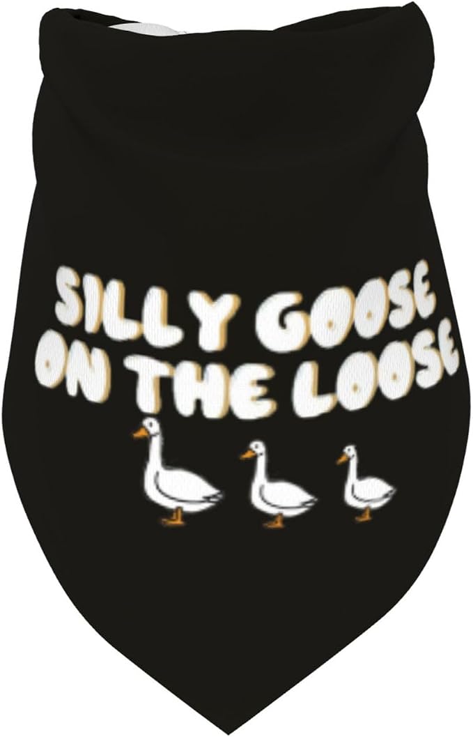Silly Goose on The Loose Triangle Dog Bandana, Summer Bandana Funny Triangle - Image 3