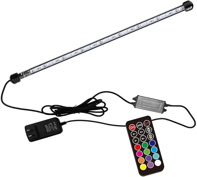 LED Aquarium Light, 19.5 inches Fish Tank Light RGB Color Underwater light by COVOART