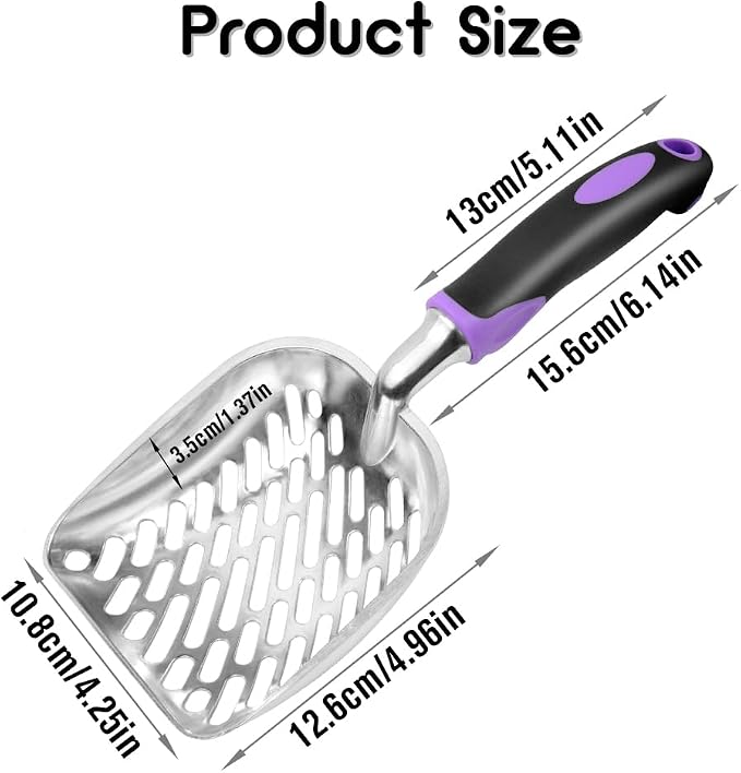 Cat Litter Scoop-Metal Cat Scooper-Long Handle Scoop, Cat Scooper-Poop - Image 2
