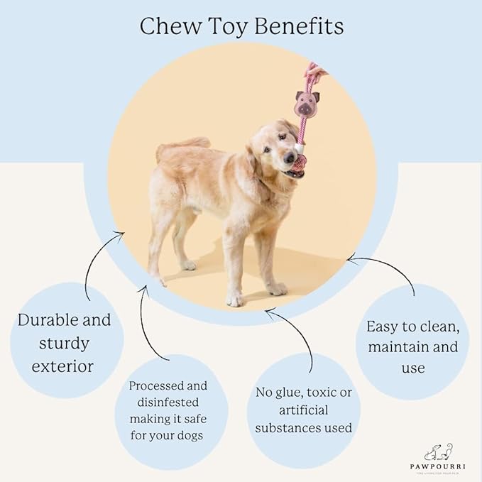 Natural Jute Dog Chew Toy – Tough & Durable Plant-Shaped Puppy Toy, Safe - Image 8