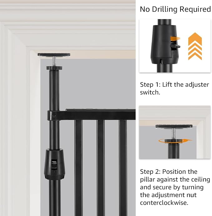 unipaws 75" High Extra Tall Cat Gate, Auto Closing and No Drilling Safety Gate - Image 2