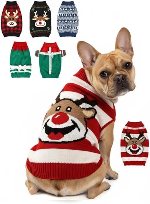 Dog Christmas Sweater, Soft Warm Pet Clothes Coat by AURUZA
