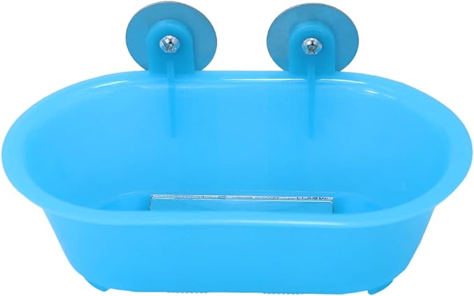 Wontee Bird Bath with Mirror Toy Fixable Parrot Bathroom Tub - Image 6