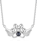 Personalized Cute Dog Cat Paw Name Necklace Forever Love Custom Heart Pendant by RESVIVI