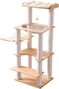 SHENGOCASE Modern Natural Wooden Wood Cat Tree Tower Condo, Extra Large Top by SHENGOCASE
