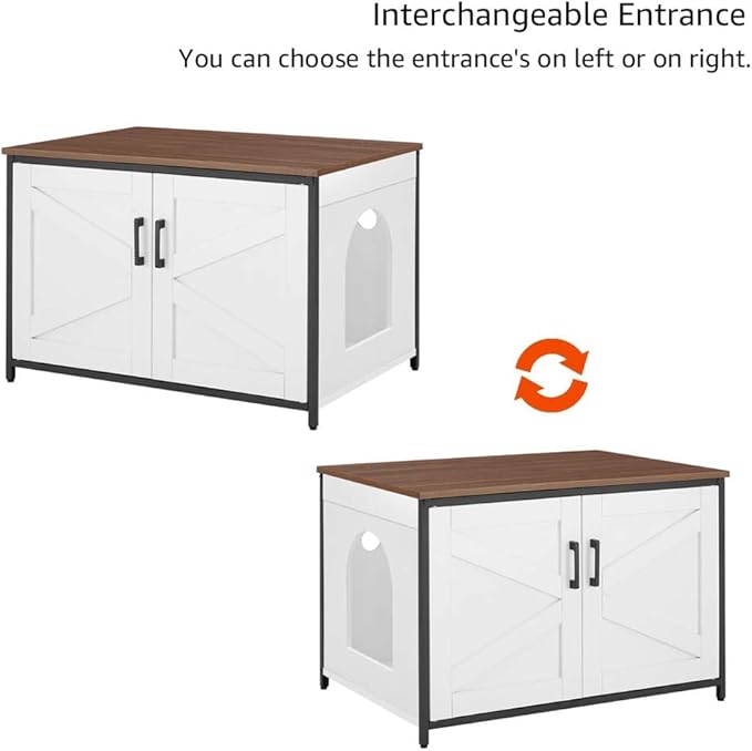 unipaws Extra Large Cat Litter Box Enclosure Furniture - Image 6