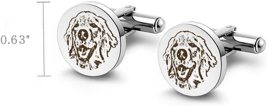 Anavia Pet Portrait & Handwriting Cufflinks Tie Clip Gift Box Set, Personalized - Image 5