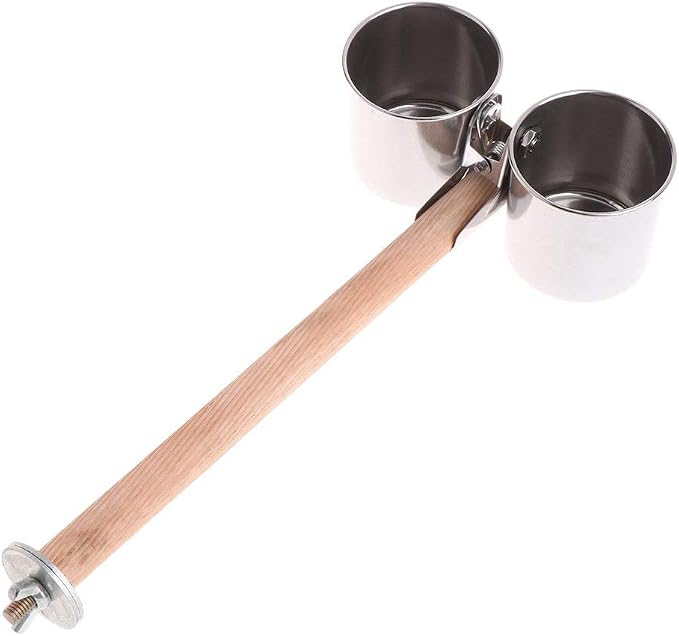 Hypeety Bird Parrot Feeding Double Cups Stainless Steel Food Water Bowls - Image 8