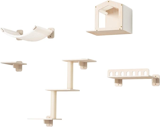 Cat Wall Shelves for Large Cats, 5-in-1 Cat Wall Furniture - Image 9