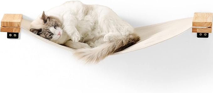 FUKUMARU Cat Wall Furniture, 34 x 13 inch Cats Hammock Shelves, Rubberwood by FUKUMARU