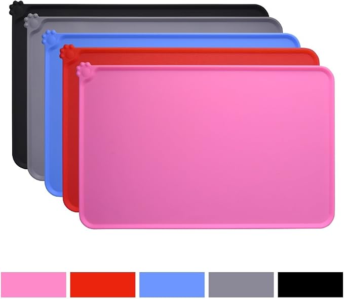 Dog Food Mat, Silicone Dog Cat Bowl Mat, Non Slip Pet Feeding Mat Waterproof - Image 6