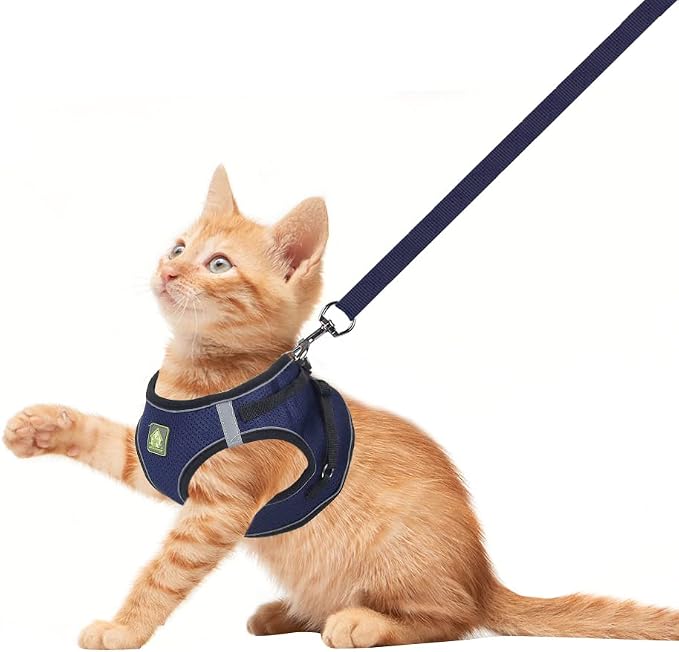 FEimaX Dog & Cat Harness Set, No Pull Soft Mesh Reflective Adjustable Pet - Image 2