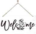 Welcome Sign for Front Door, Welcome Decor Wooden Hanging Sign, Fun and Trendy by corner+wind