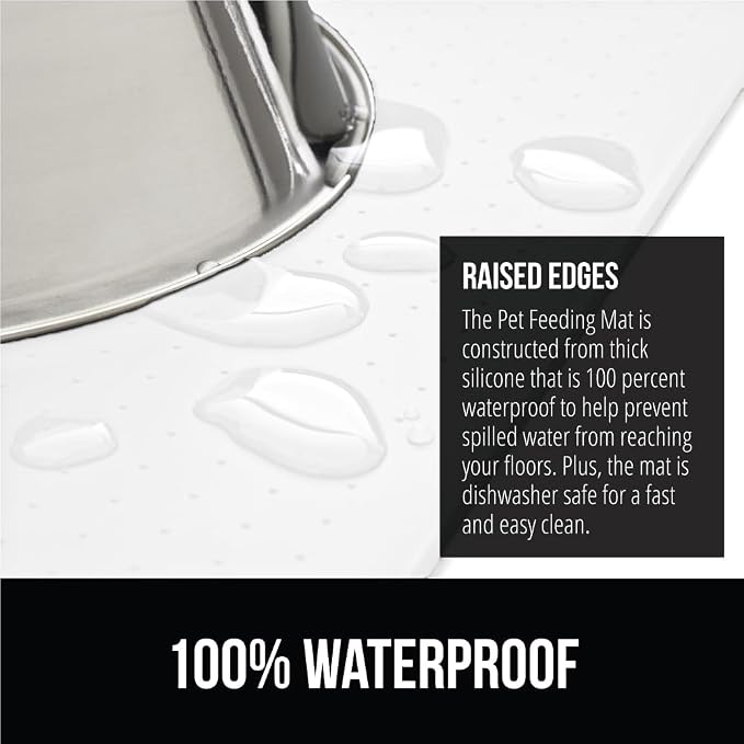 GORILLA GRIP 100% Waterproof Raised Edge BPA Free Silicone Pet Feeding Mat - Image 3