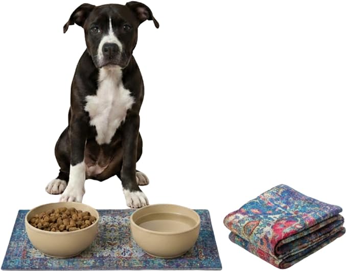 LOVEWAG Waterproof 2-Pack Pet Feeding Mats by Lovewag