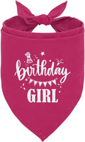 Birthday Girl Dog Bandana, Deep Pink Dog Bandana, Funny Cute Dog Bandana by ZPPRJF
