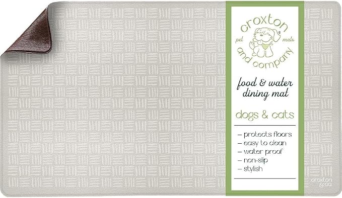 CROXTON & CO. Non-Slip Faux Leather Pet Feeding Mat by CroxtonandCompany