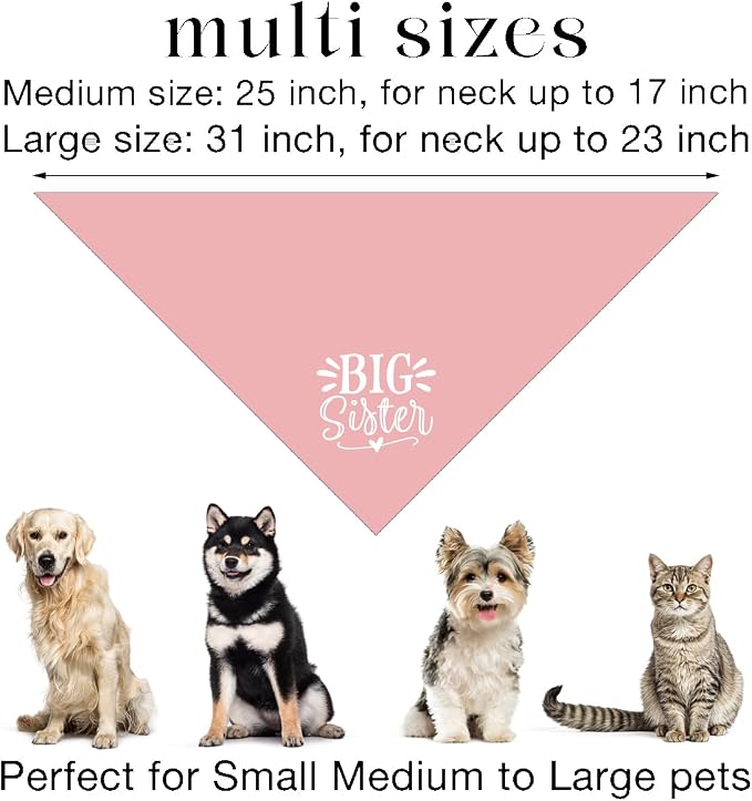 Big Sister Dog Bandana, Dog Bandana, Pet Dog Triangle Scarf, Dog Bandana - Image 3