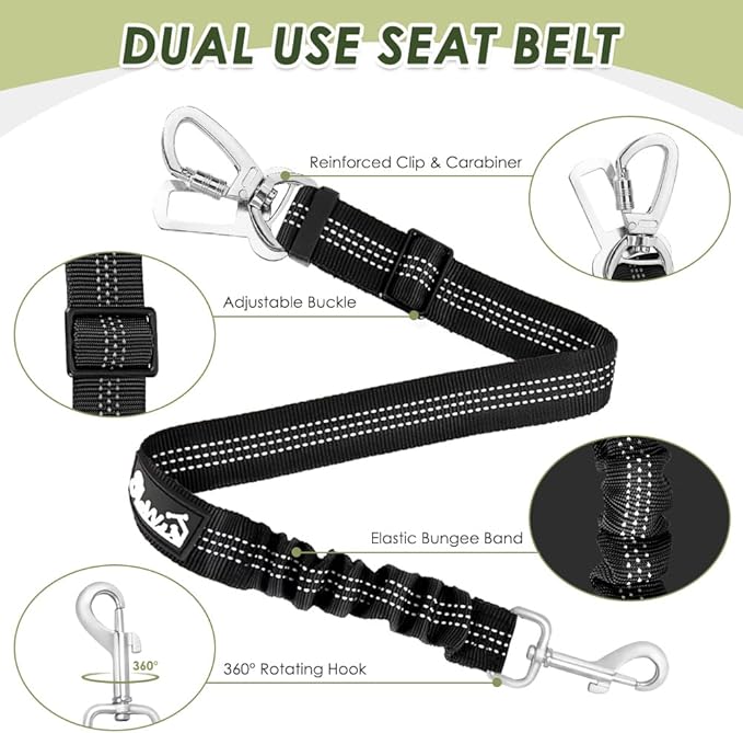SlowTon Dog Seat Belt Harness for Car, Dog Car Harness Adjustable Mesh - Image 7