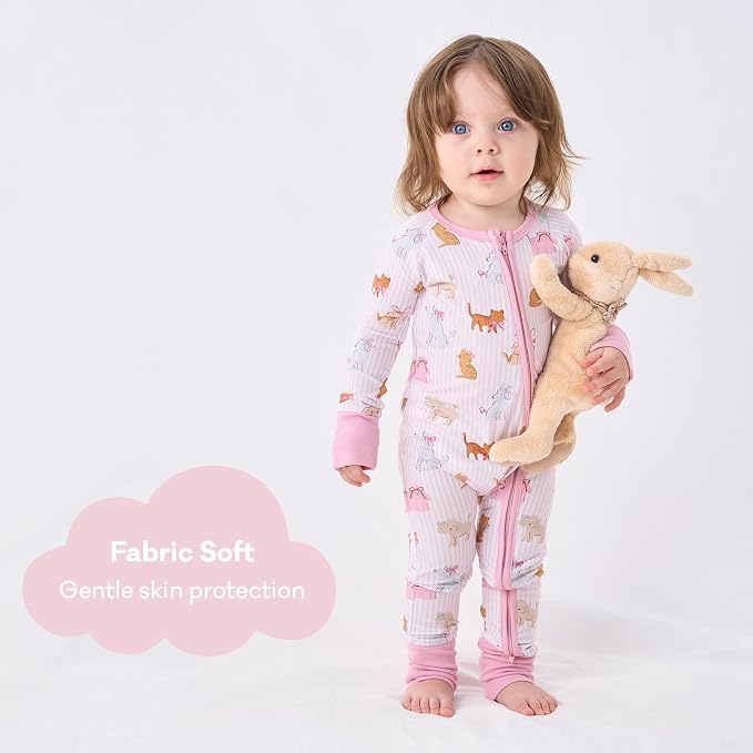 pureborn Baby Infant Boys Girls Sleeper Snug Fit Viscose from Bamboo Pajamas - Image 3