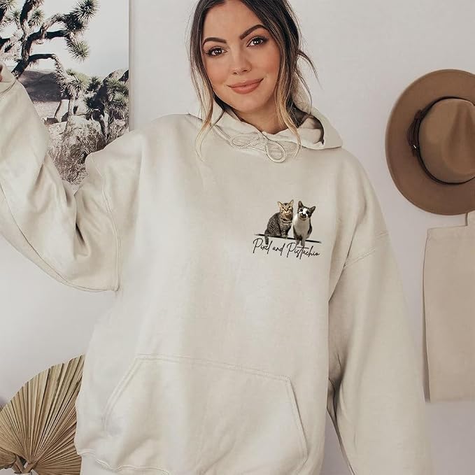 Personalized Embroidered Dog Hoodie, Personalised One-Line Dog Shirt, Unisex - Image 2