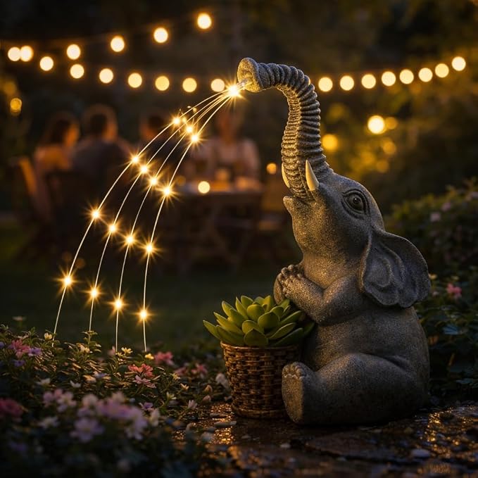 Lyeasw Solar Garden Decor Elephant Statues – Birthday Gifts - Image 9